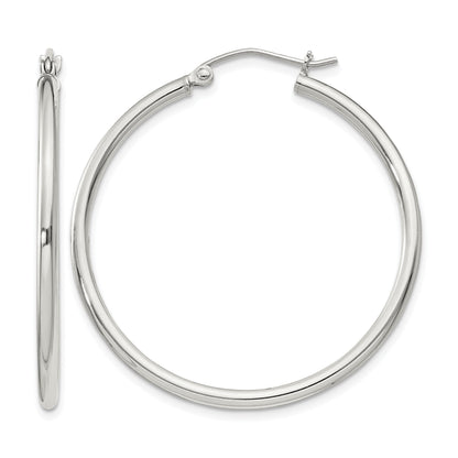 Sterling Silver 2mm Round Hoop Earrings
