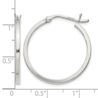 Sterling Silver 1.5x25mm Hoop Earrings
