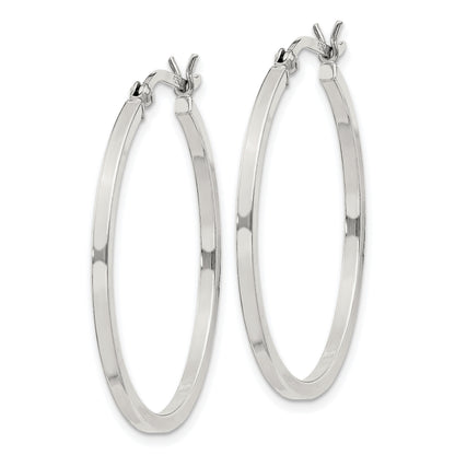 Sterling Silver 1.5x30mm Hoop Earrings