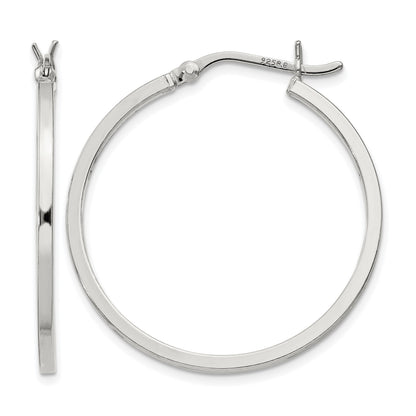 Sterling Silver 1.5x30mm Hoop Earrings