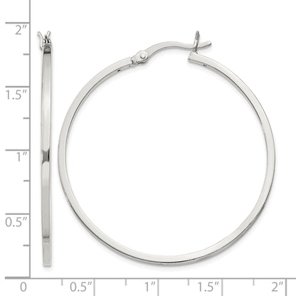 Sterling Silver 1.5x40mm Hoop Earrings