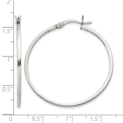 Sterling Silver 1.5x35mm Hoop Earrings