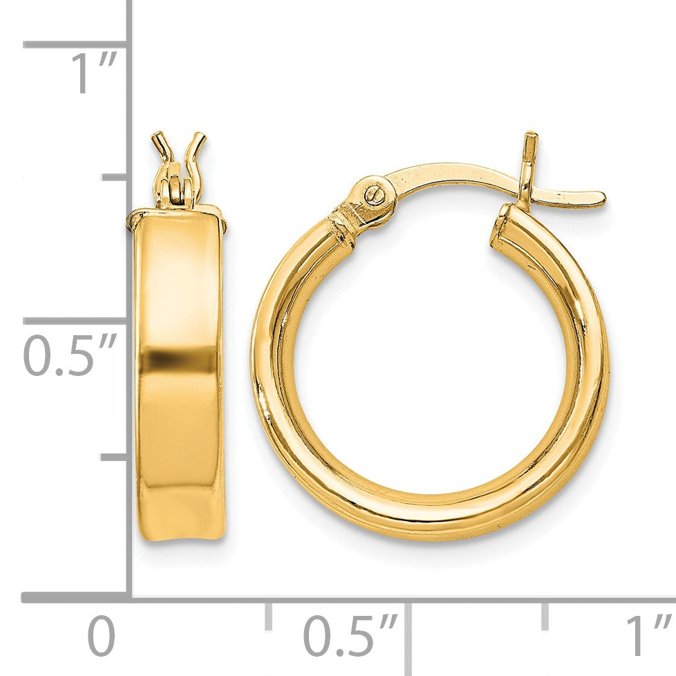Sterling Silver Flash Gold-plated 4x16mm Hoop Earrings
