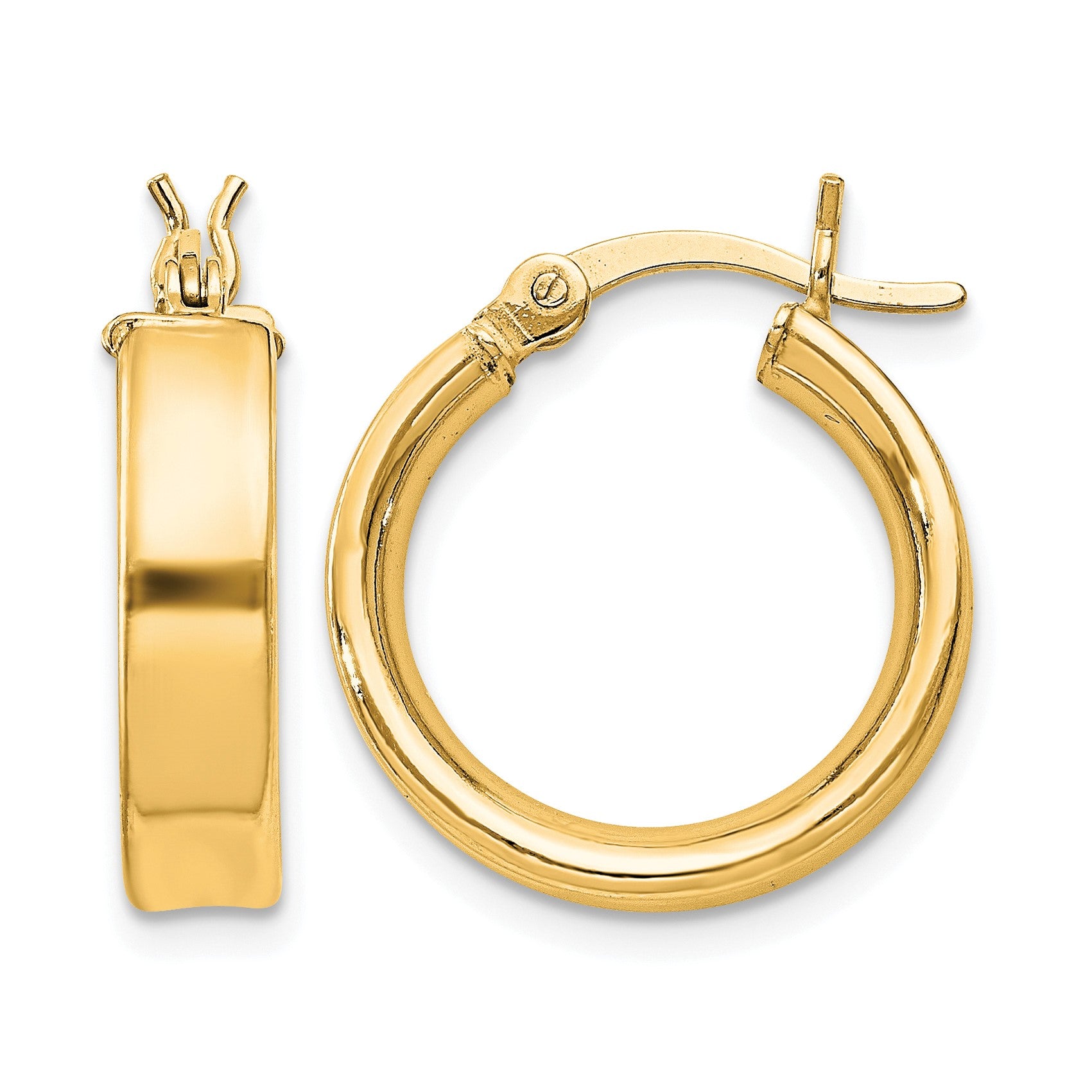 Sterling Silver Flash Gold-plated 4x16mm Hoop Earrings