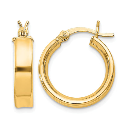Sterling Silver Flash Gold-plated 4x16mm Hoop Earrings