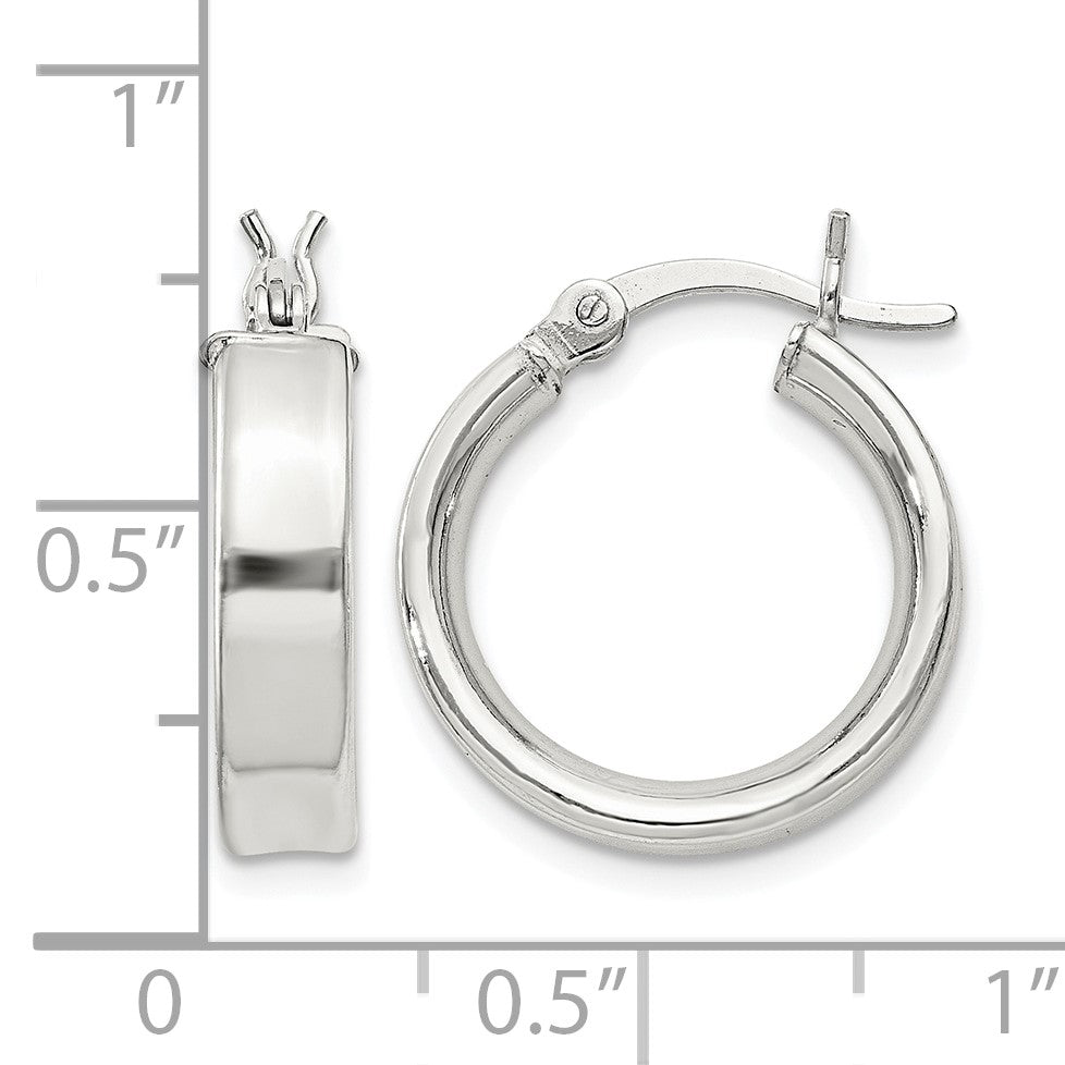 Sterling Silver 4x16mm Hoop Earrings
