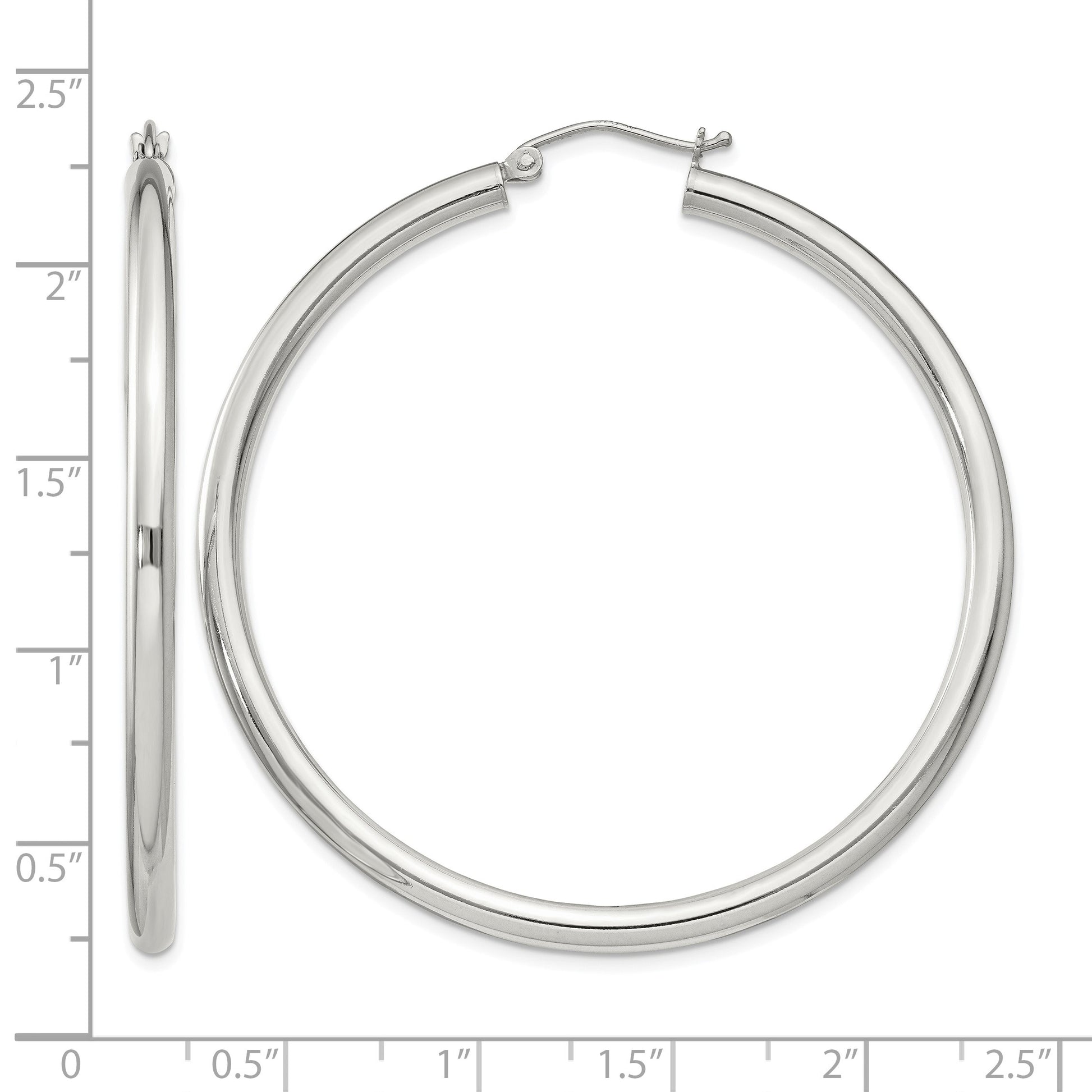 Sterling Silver 3mm Round Hoop Earrings