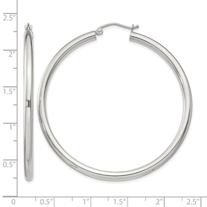 Sterling Silver 3mm Round Hoop Earrings