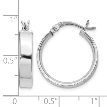 Sterling Silver Rhodium Plated 4.25x20 Hoop Earrings