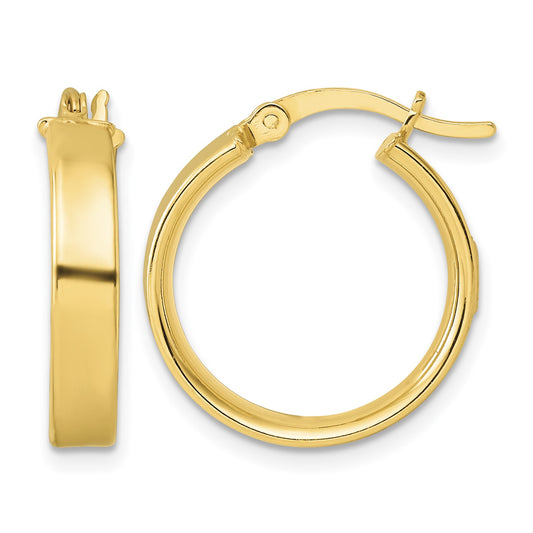 Sterling Silver Flash Gold-plated 4.25x20mm Hoop Earrings