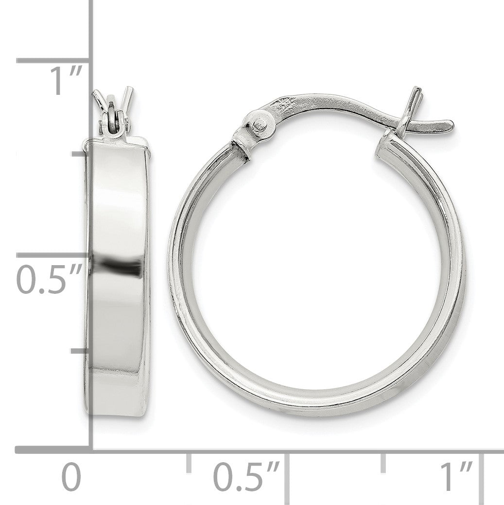 Sterling Silver 4.25x20 Hoop Earrings