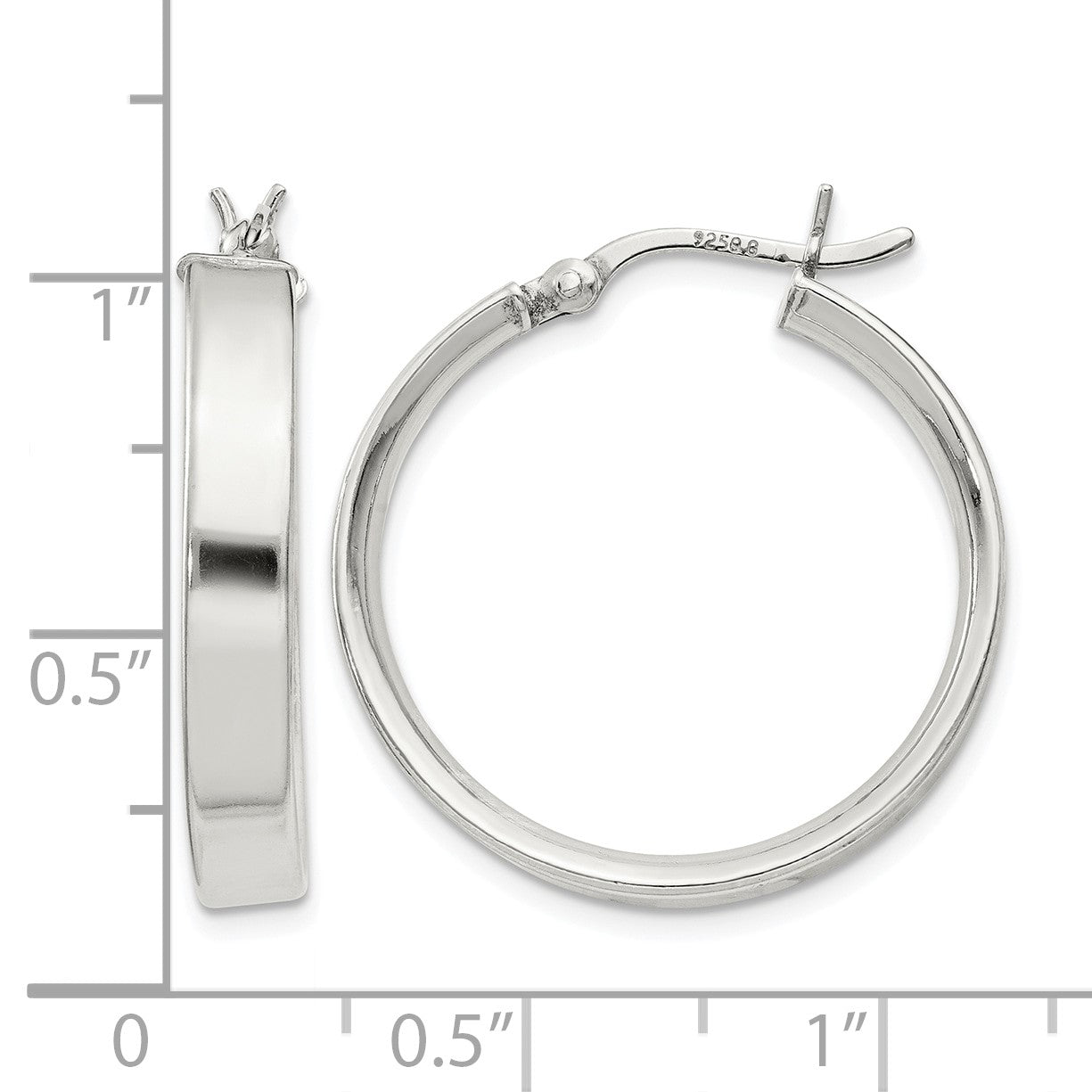 Sterling Silver 4.25x25Hoop Earrings