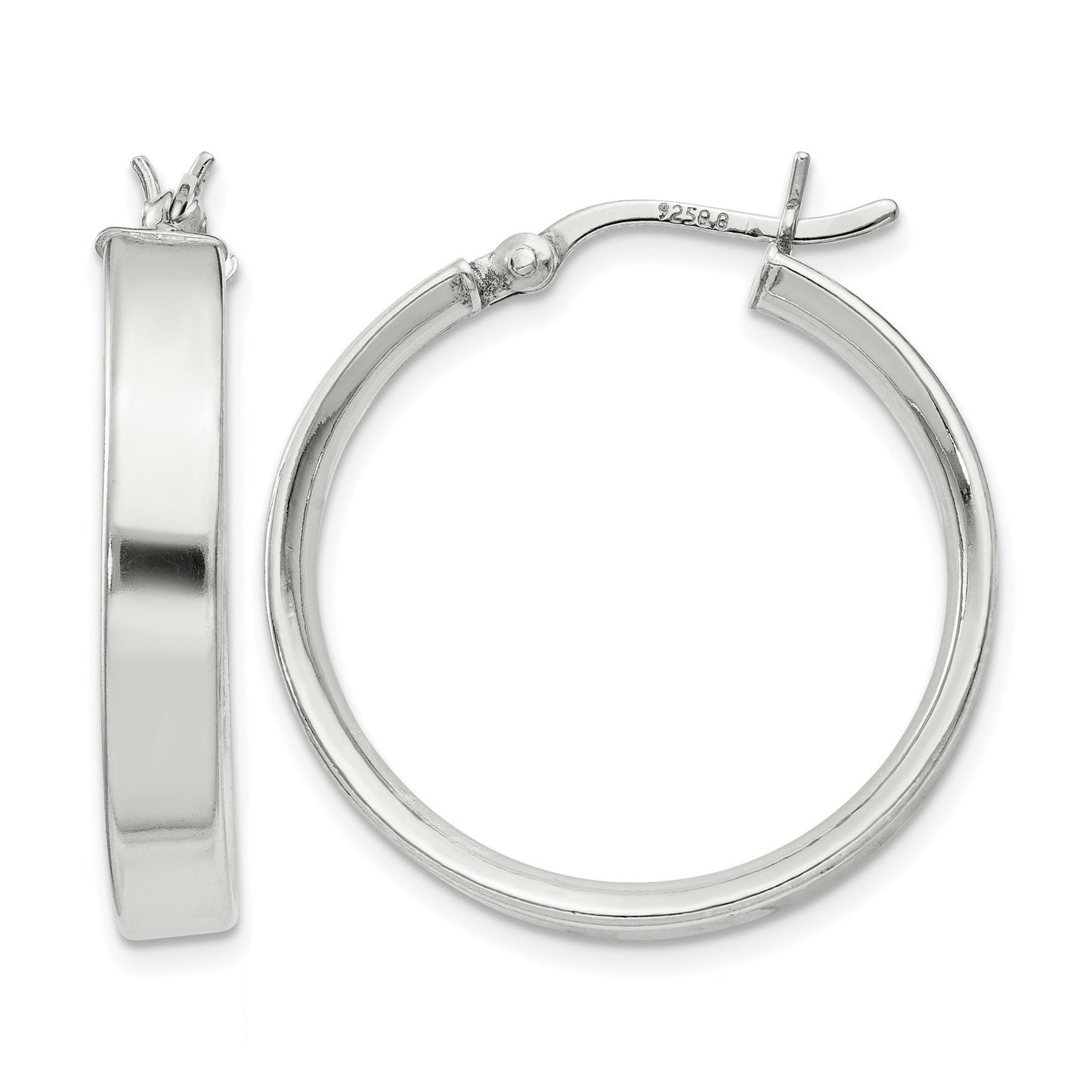 Sterling Silver 4.25x25Hoop Earrings