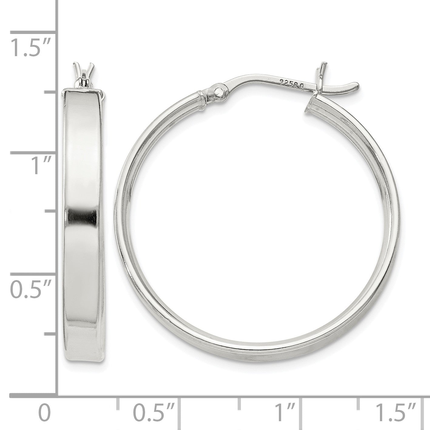 Sterling Silver 4.25x30 Hoop Earrings