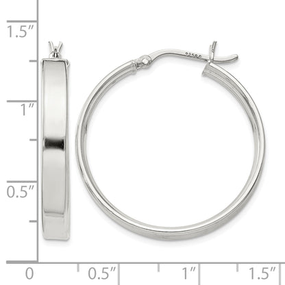 Sterling Silver 4.25x30 Hoop Earrings
