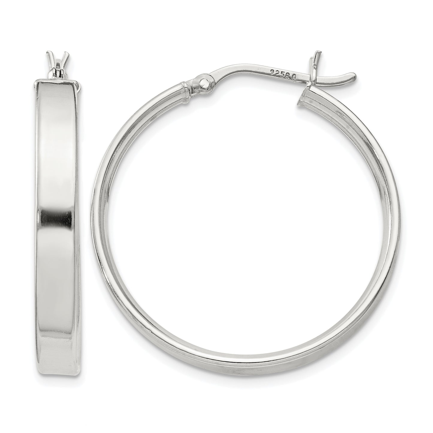 Sterling Silver 4.25x30 Hoop Earrings