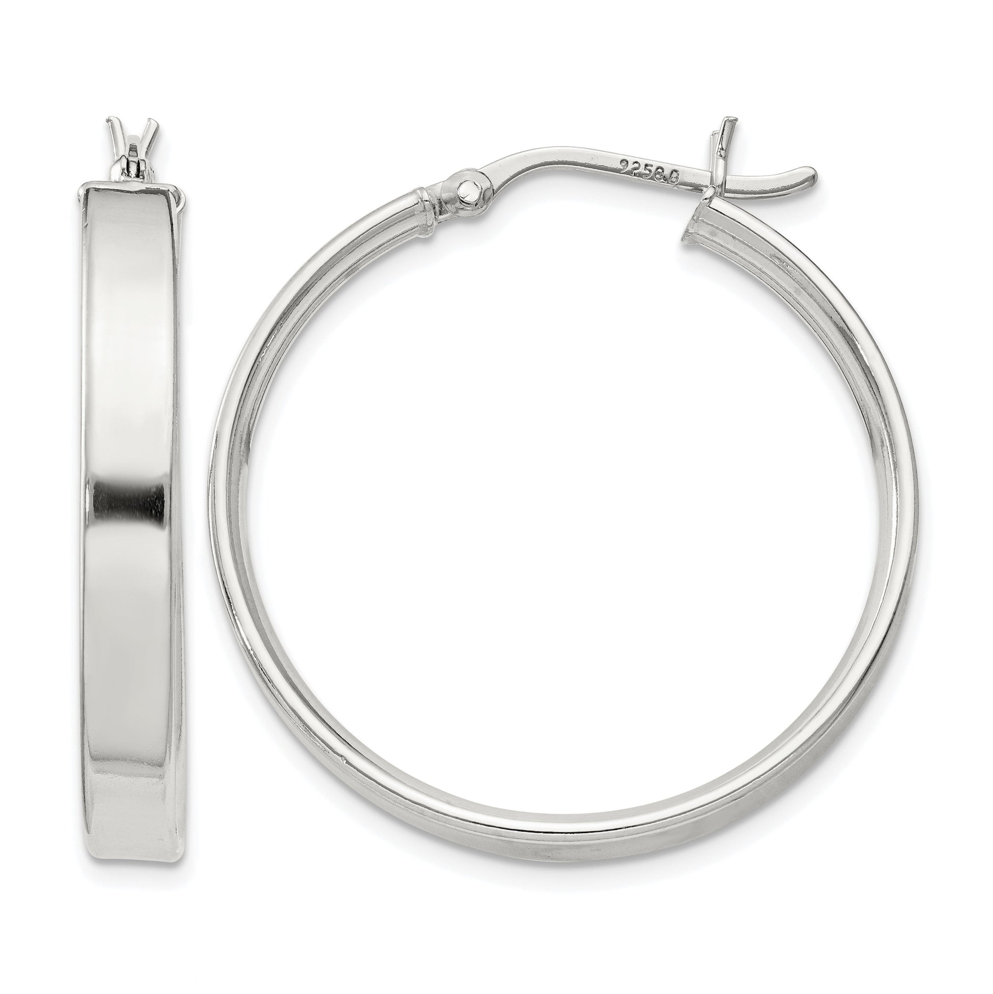 Sterling Silver 4.25x30 Hoop Earrings