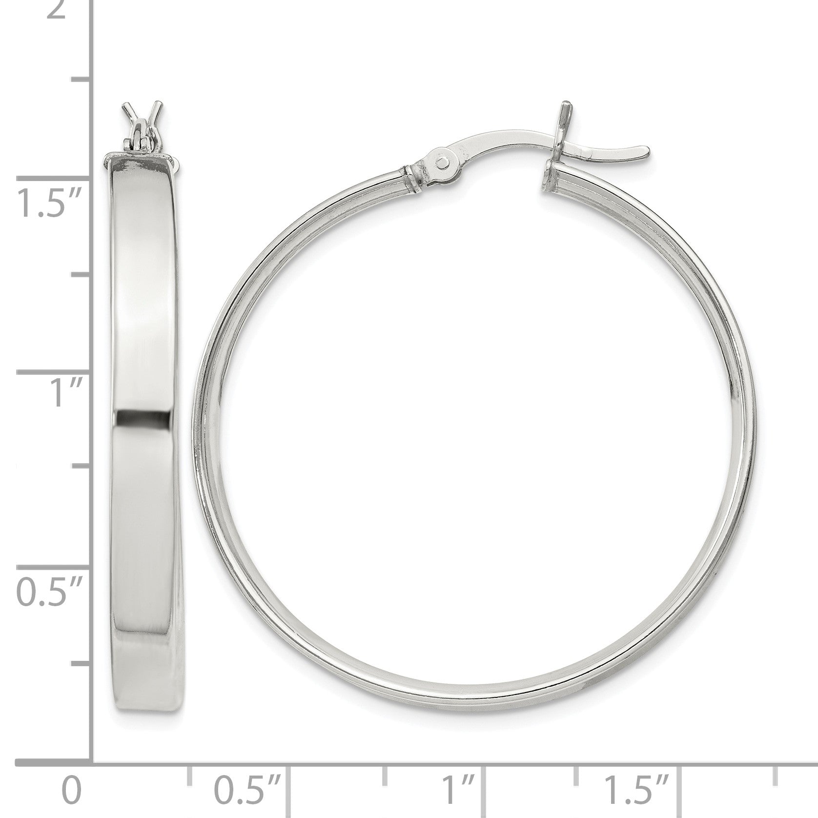 Sterling Silver 4.25x35 Hoop Earrings