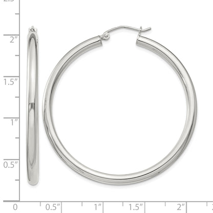 Sterling Silver 3mm Round Hoop Earrings