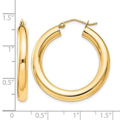 Sterling Silver Flash Gold-plated 4mm Round Hoop Earrings