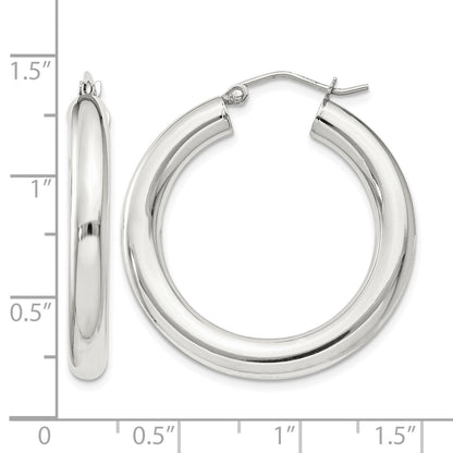 Sterling Silver 4mm Round Hoop Earrings