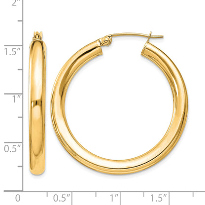Sterling Silver Flash Gold-plated 4mm Round Hoop Earrings