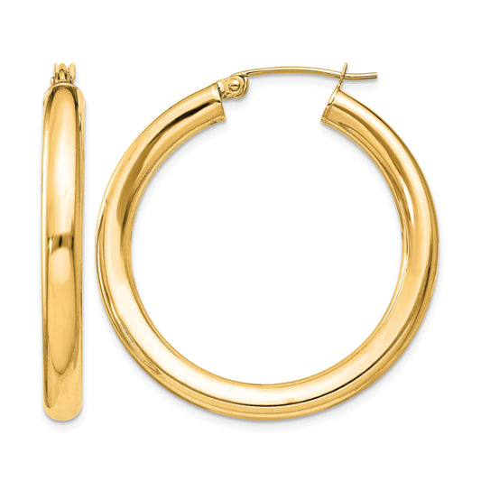 Sterling Silver Flash Gold-plated 4mm Round Hoop Earrings