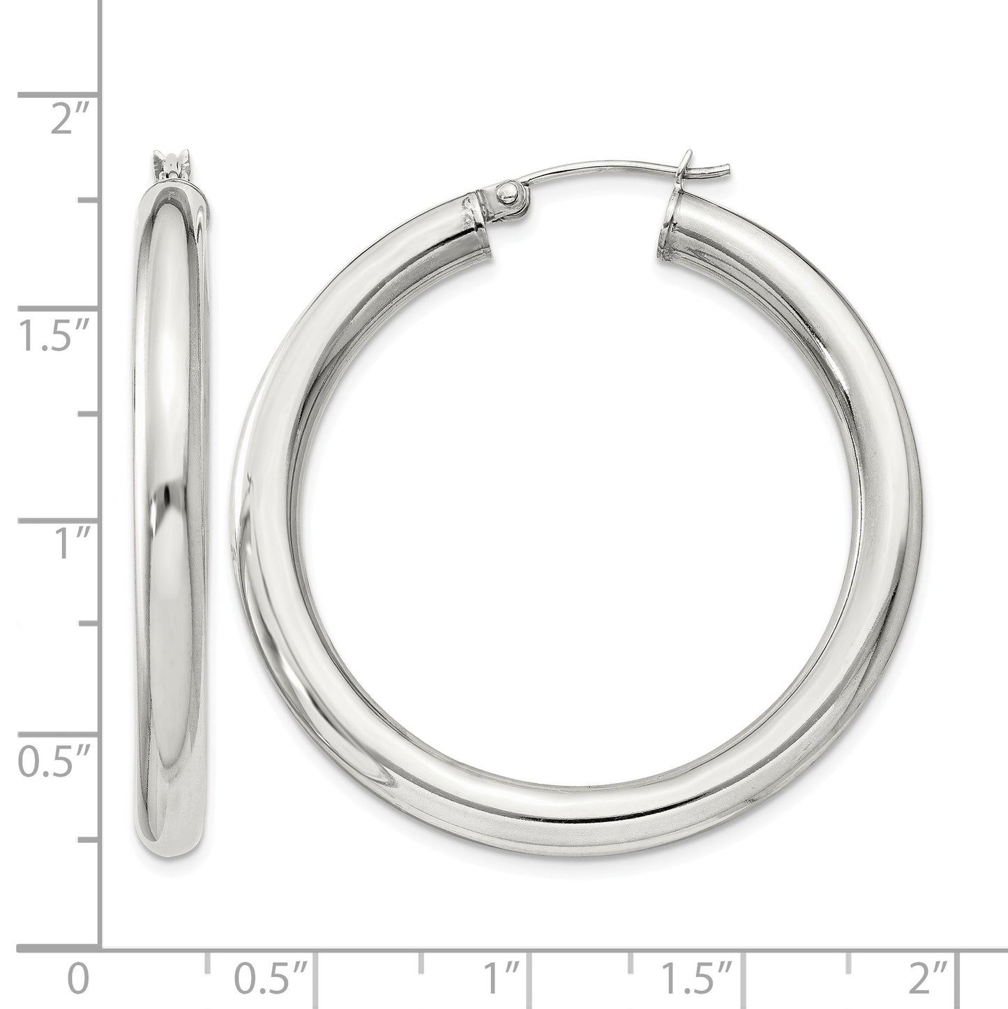 Sterling Silver 4mm Round Hoop Earrings