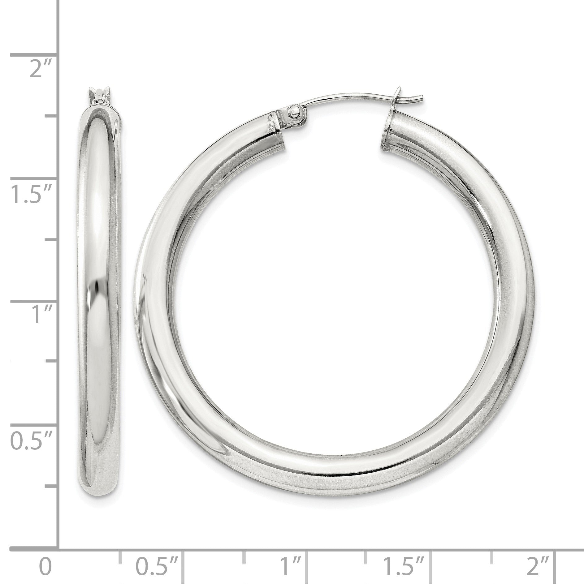 Sterling Silver 4mm Round Hoop Earrings