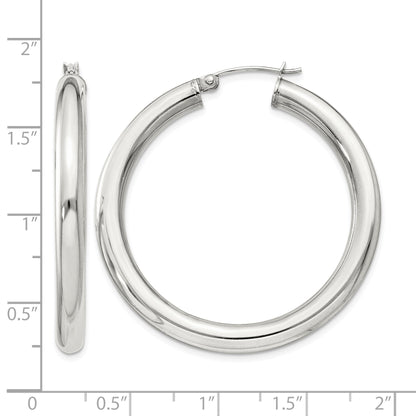 Sterling Silver 4mm Round Hoop Earrings