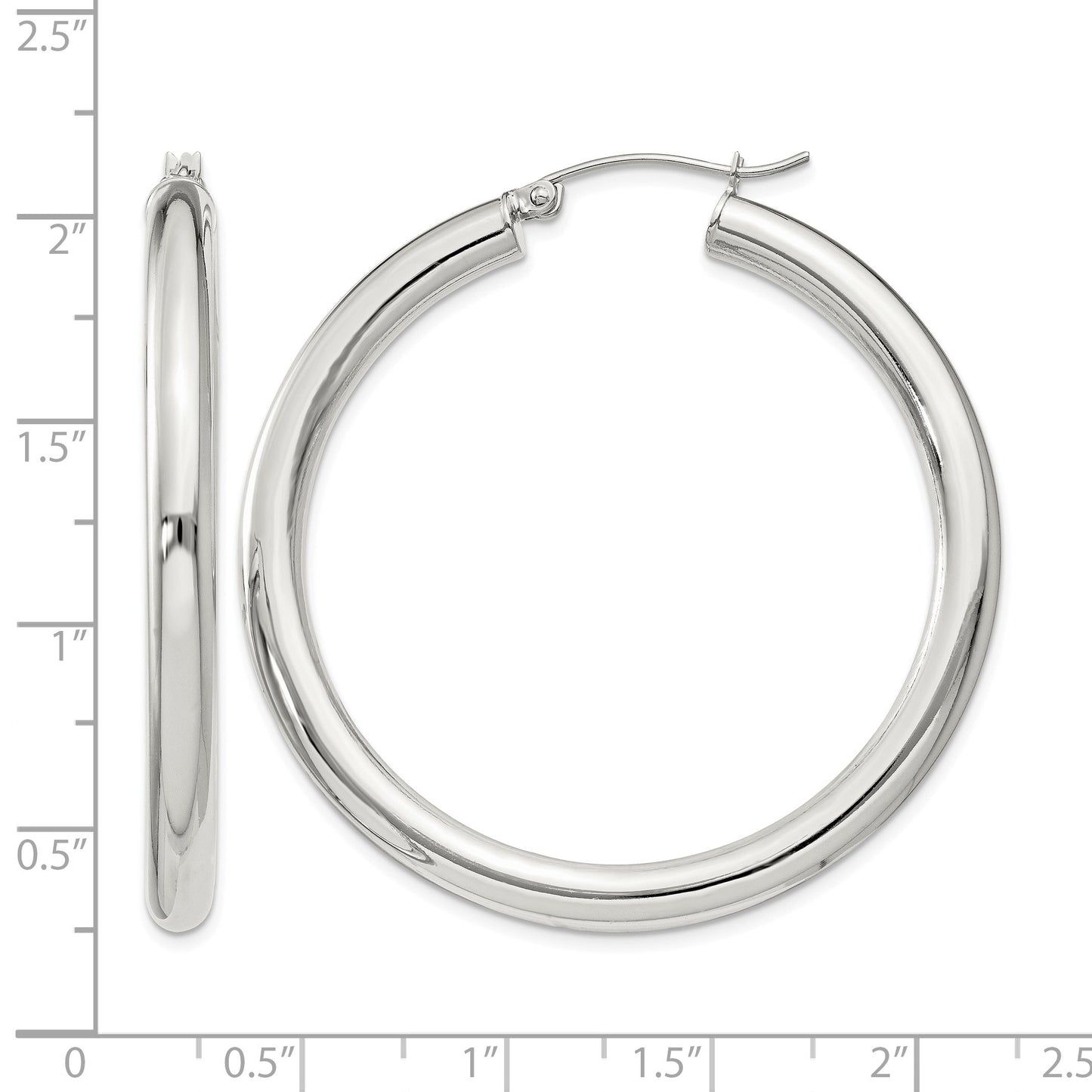 Sterling Silver 4mm Round Hoop Earrings
