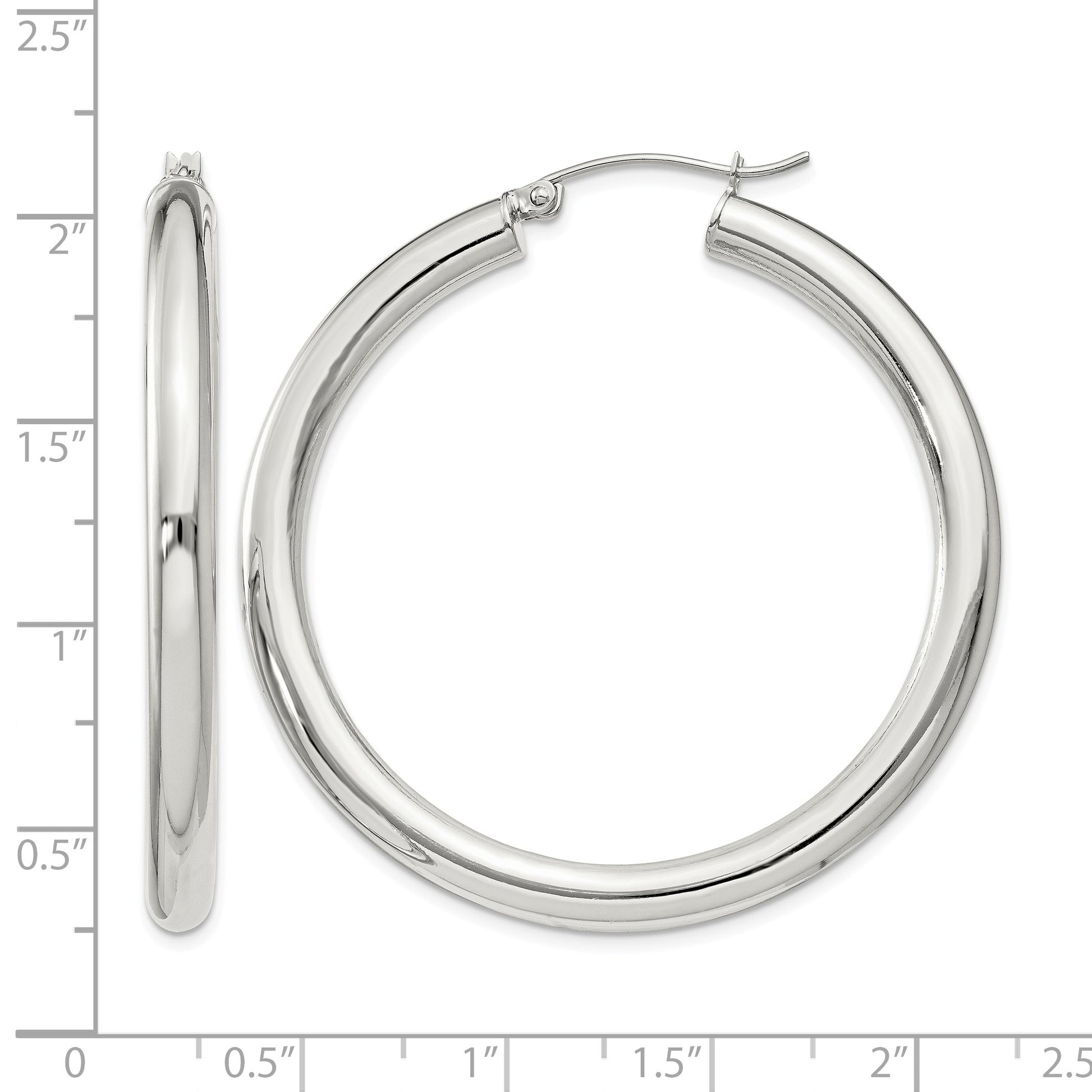 Sterling Silver 4mm Round Hoop Earrings