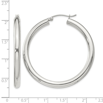 Sterling Silver 4mm Round Hoop Earrings
