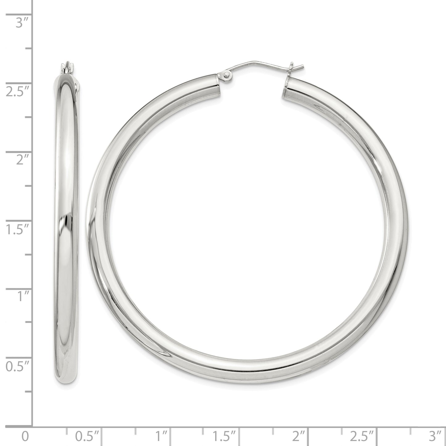 Sterling Silver 4mm Round Hoop Earrings