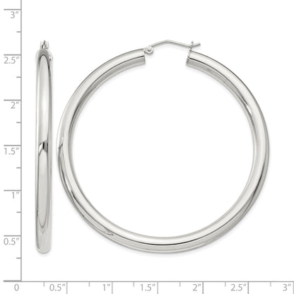Sterling Silver 4mm Round Hoop Earrings
