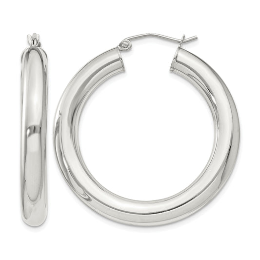 Sterling Silver 5mm Round Hoop Earrings