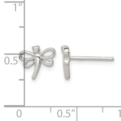 Sterling Silver Polished Dragonfly Children's Post Earrings
