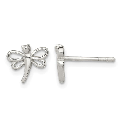 Sterling Silver Polished Dragonfly Children's Post Earrings