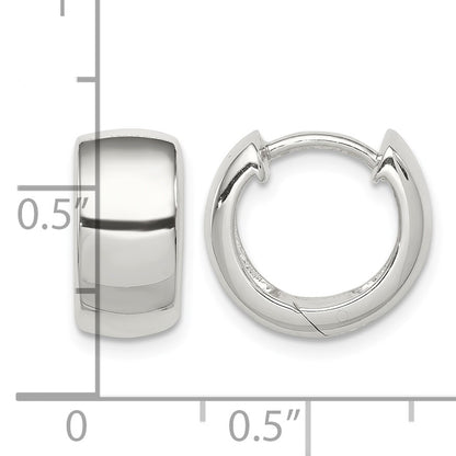 Sterling Silver Rhodium-plated Hinged Hoop Earrings