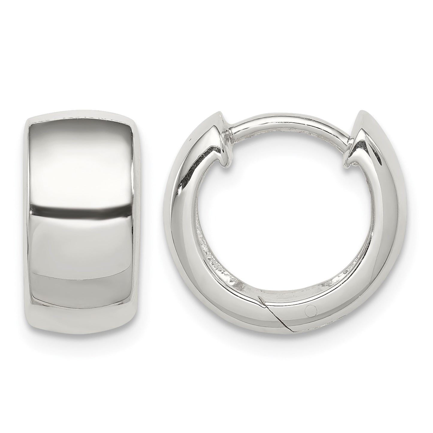Sterling Silver Rhodium-plated Hinged Hoop Earrings