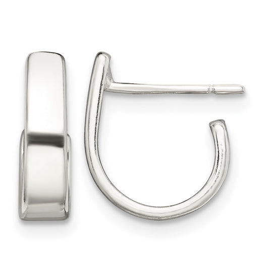 Sterling Silver Fancy J-Hoop Earrings
