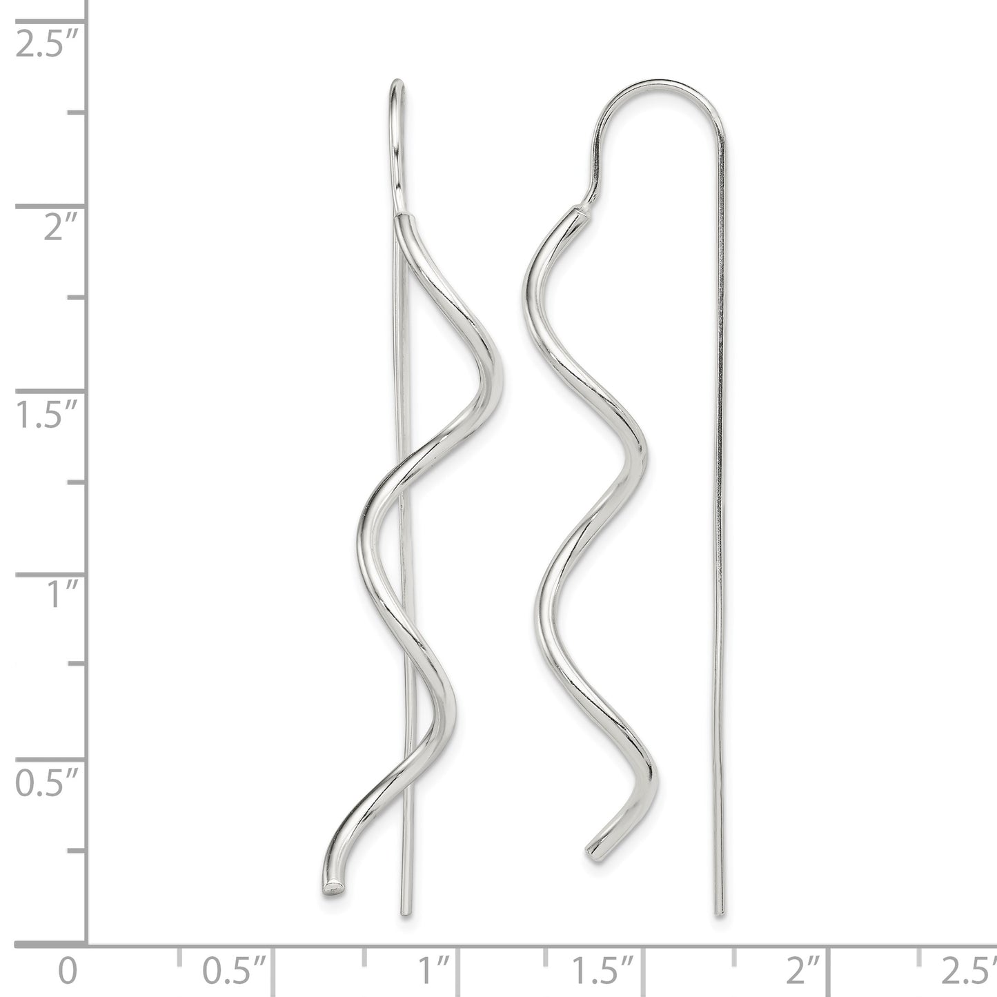 Sterling Silver Polished Spiral Dangle Earrings