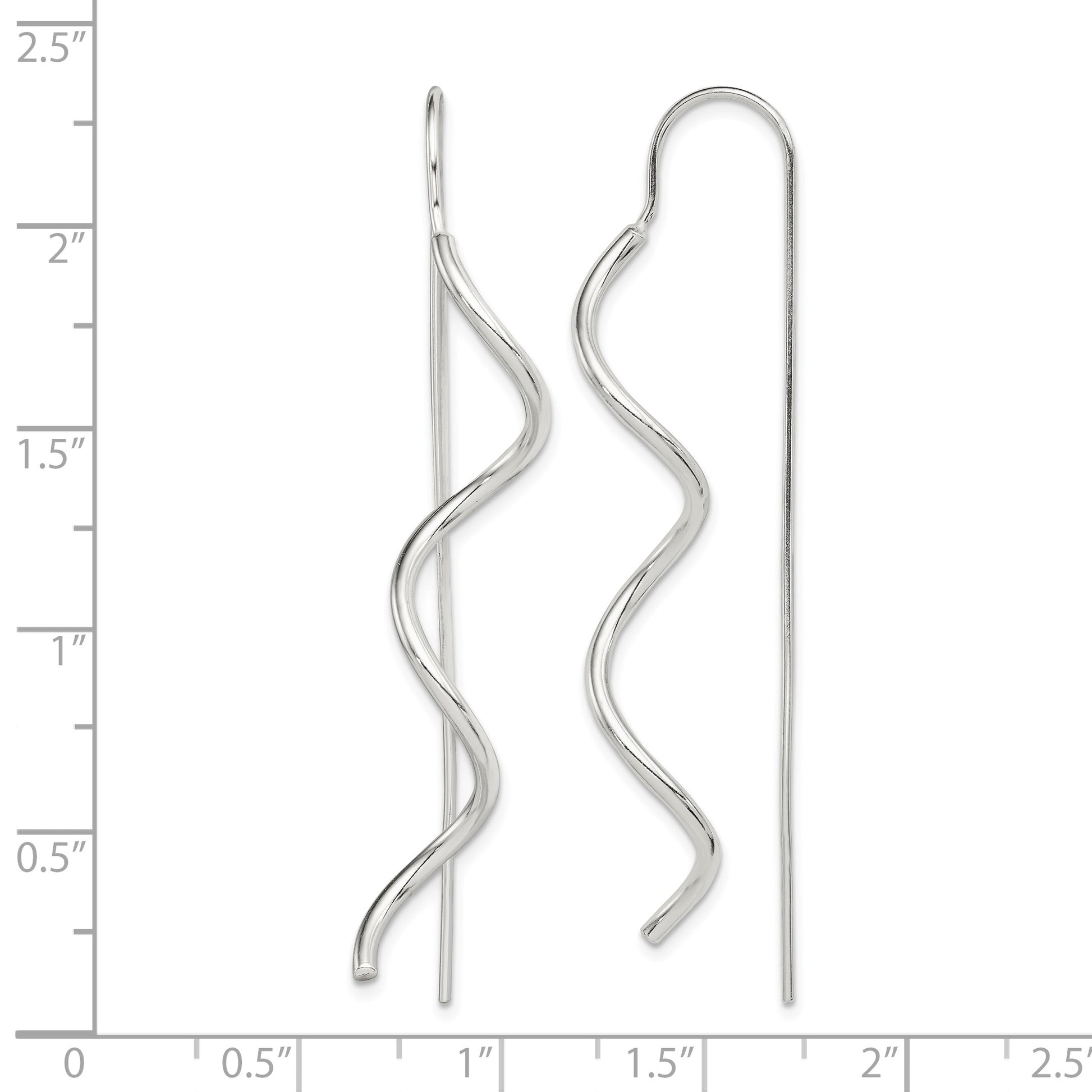 Sterling Silver Polished Spiral Dangle Earrings