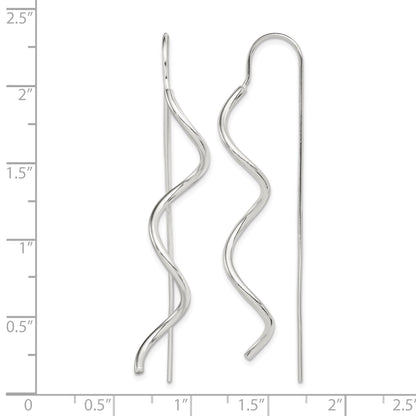 Sterling Silver Polished Spiral Dangle Earrings