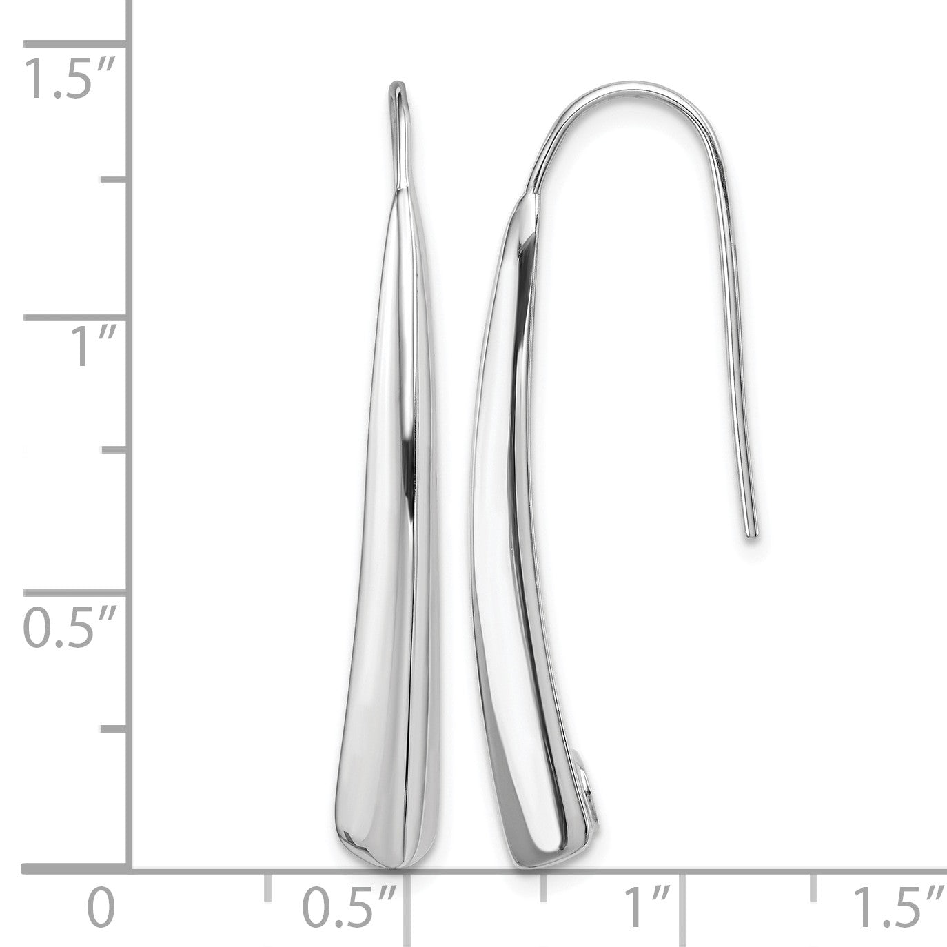 Sterling Silver Polished Rhodium Plated Fancy Bar Thread Earrings