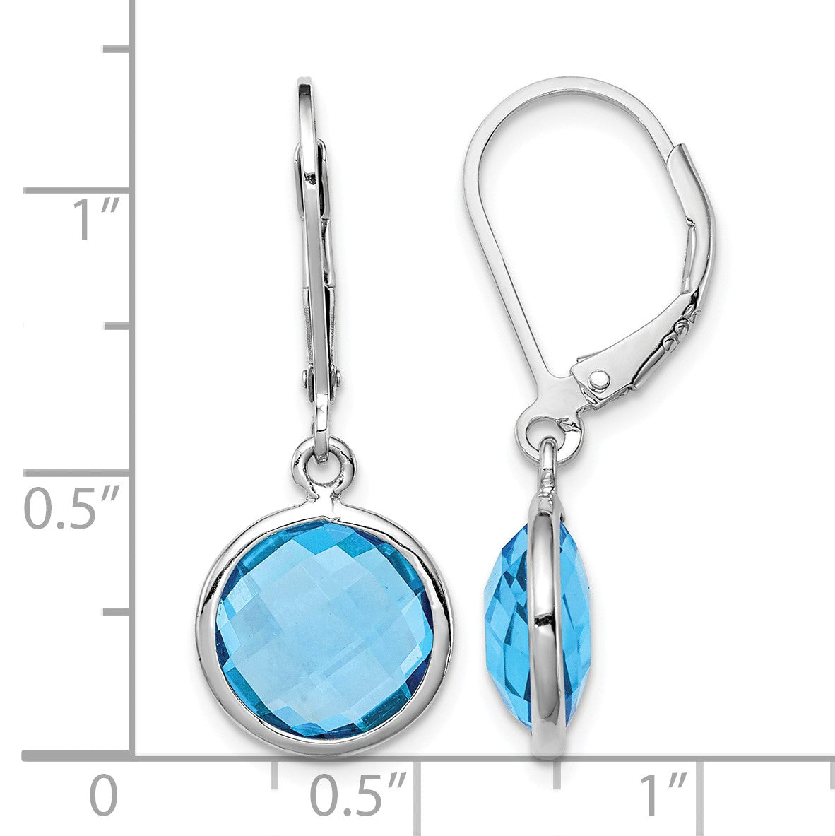 Sterling Silver Rhodium-plated Blue Topaz Earrings