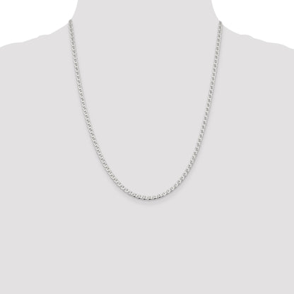 Sterling Silver 3.15mm D/C Flat Anchor Curb Chain