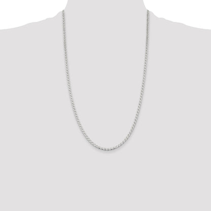 Sterling Silver 3.15mm D/C Flat Anchor Curb Chain