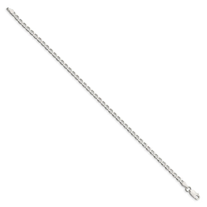 Sterling Silver 3.15mm D/C Flat Anchor Curb Chain Anklet