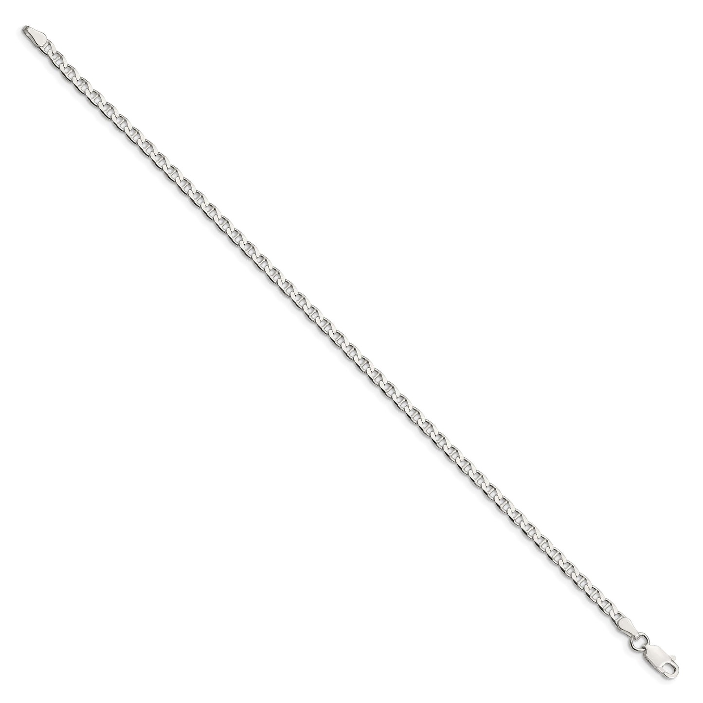Sterling Silver 3.15mm D/C Flat Anchor Curb Chain